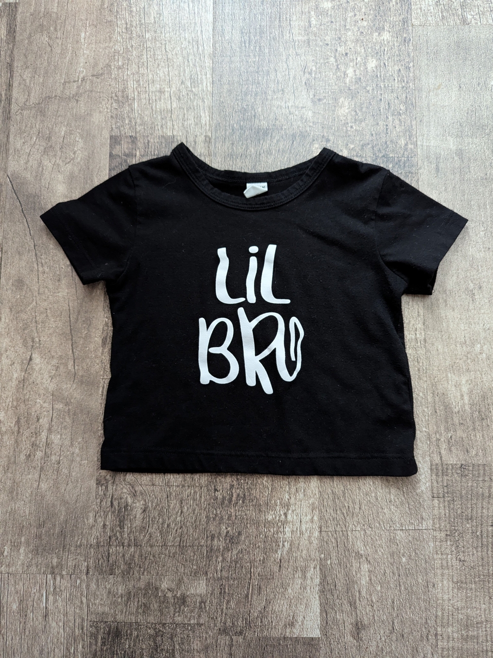 SHEIN Black Tee with White "Lil Bro" Graphic